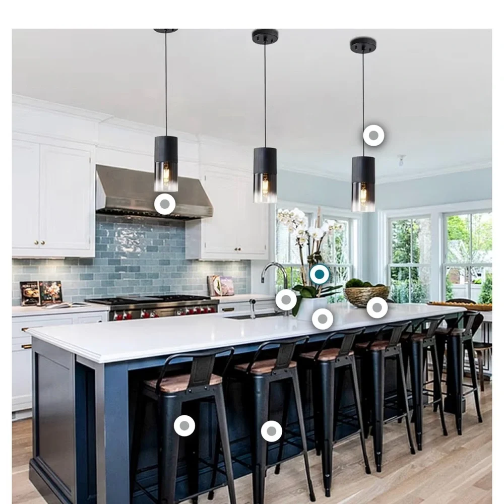 Modern Black Pendant Light Fixture - Picture 5 of 5
